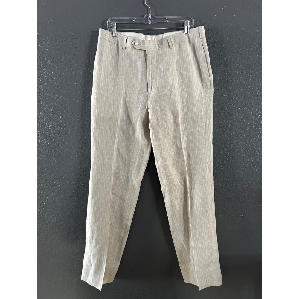 "346" Brooks Brothers Fitzgerald Linen Trousers Men's W36 L 31 STRIPED